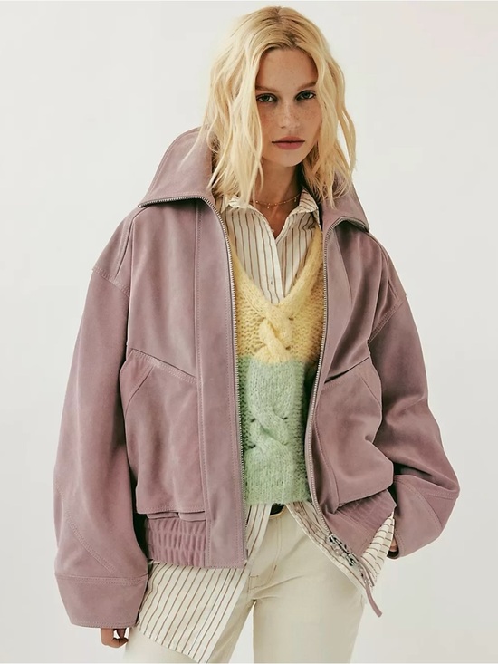 Free People Jackets & Blazers - NWT Free People Desert Moon Suede Jacket Violet Mist